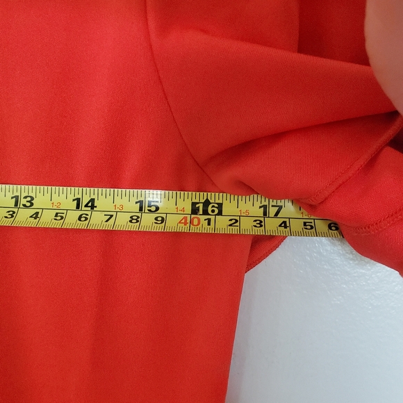 NWOT SHEIN Mulvari Ruffle Trim Butterfly Sleeve Dress - Orange Red - Size Small - Picture 9 of 12